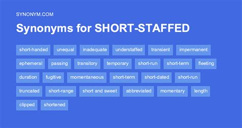 synonym for short staffed.